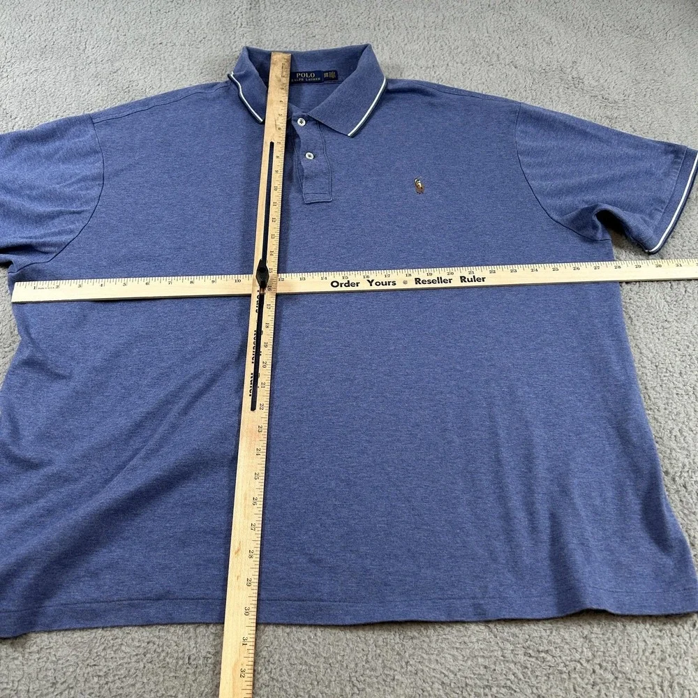 Polo Ralph Lauren Polo Shirt Mens 3XL Blue‎ Pima Cotton Big Pony Classic Fit